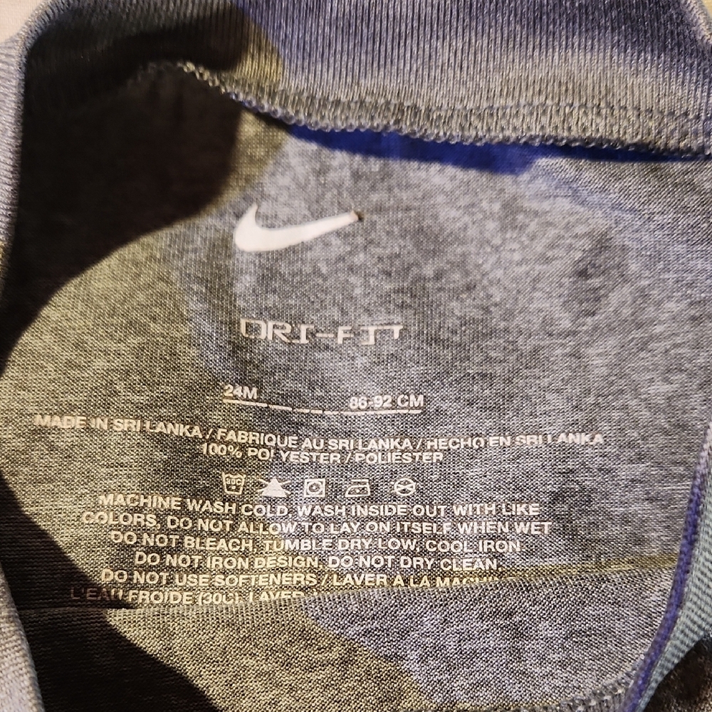 Nike Kids Gray Tee with Black and Yellow Logo - Picture 2 of 3